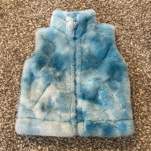 Blue Faux Fur Vest